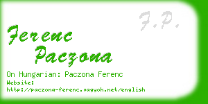 ferenc paczona business card